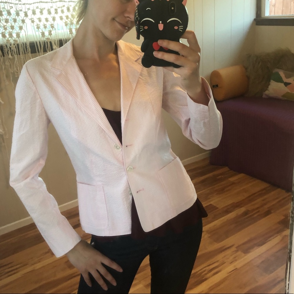 Pink Ralph Lauren Seersucker Blazer